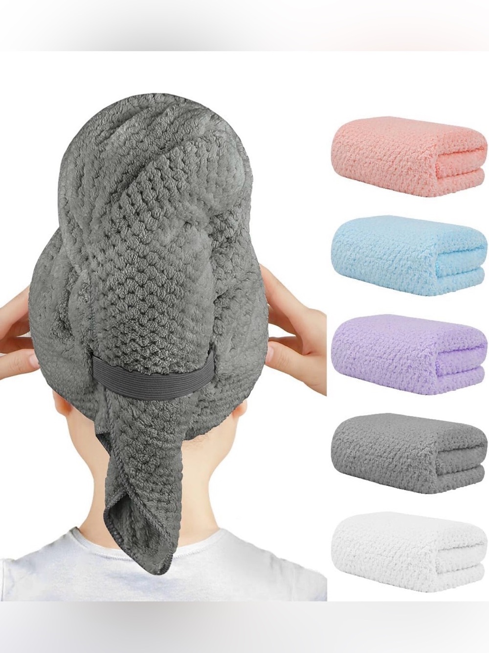 ⚜️- Microfiber Hair Towel Wrap with Band